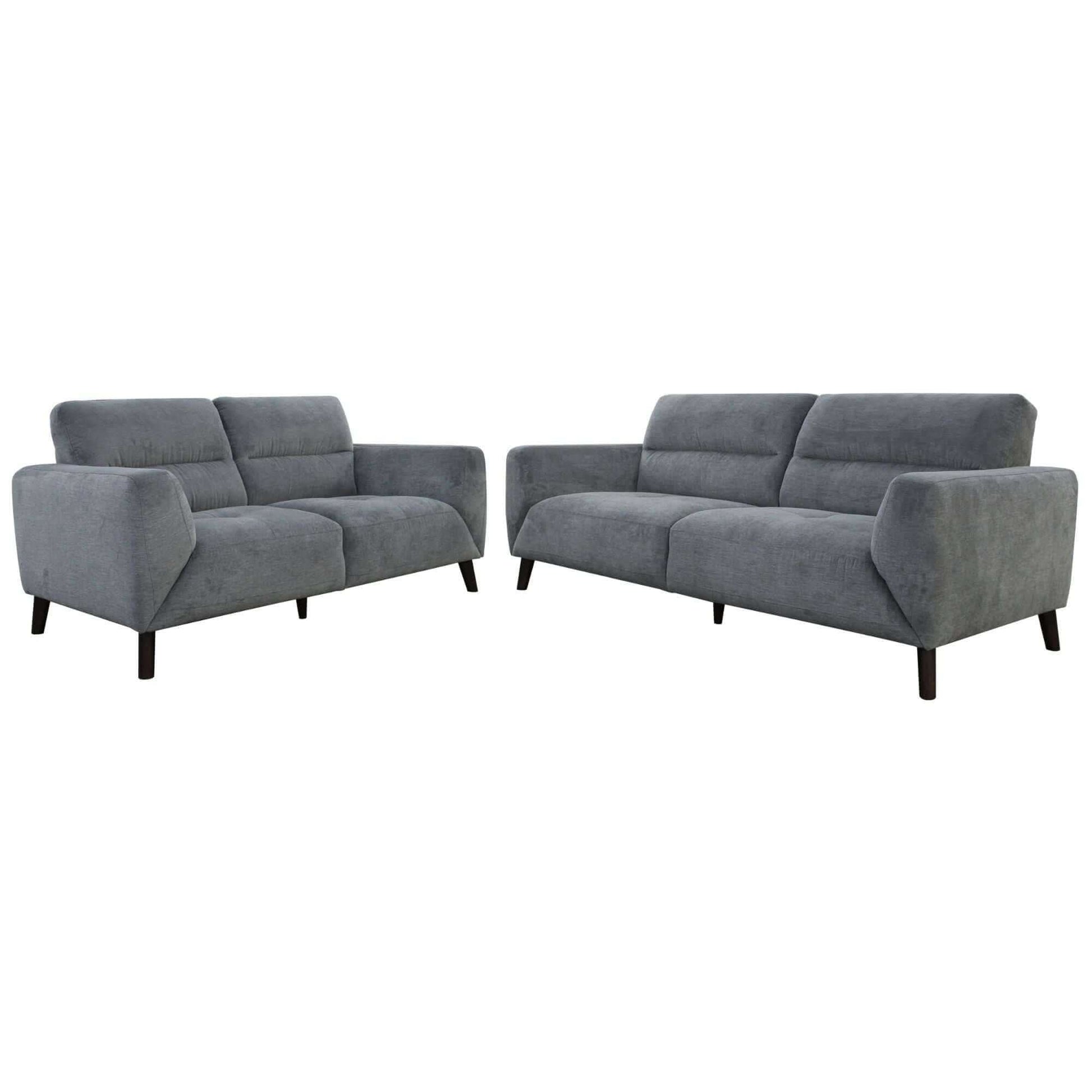 Monarch Fabric Uplholstered Two Piece Sofa Set 2 + 3 Seater Couch - Ch
