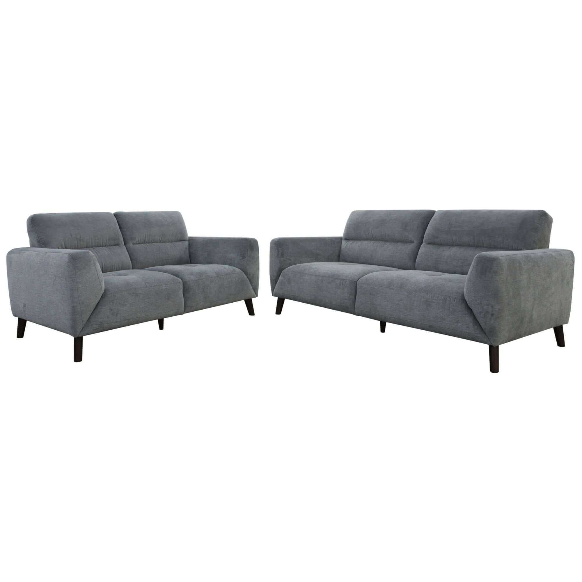 Monarch Fabric Uplholstered Two Piece Sofa Set 2 + 3 Seater Couch - Ch