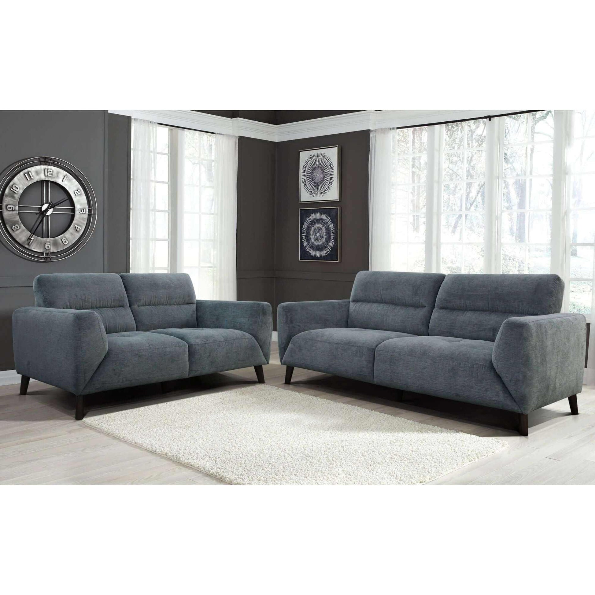 Monarch Fabric Uplholstered Two Piece Sofa Set 2 + 3 Seater Couch - Ch