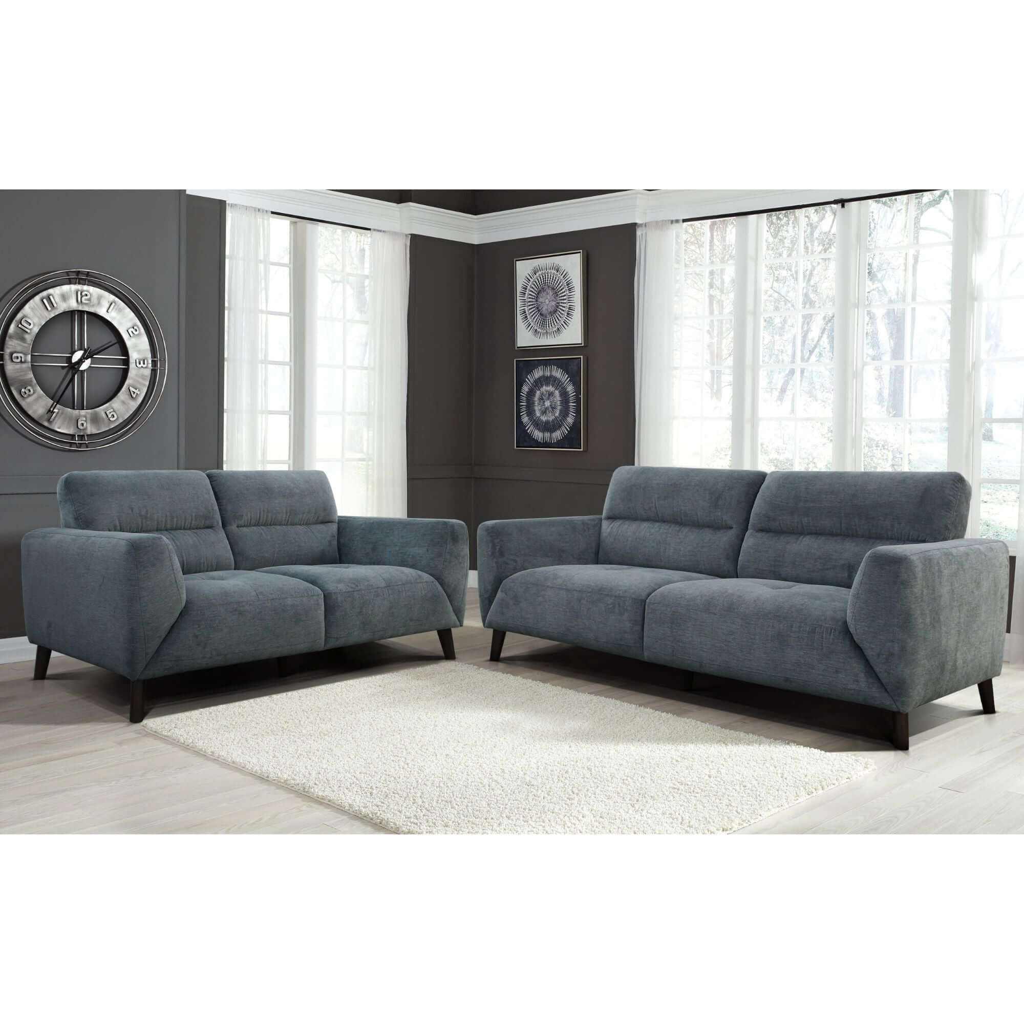 Monarch Fabric Uplholstered Two Piece Sofa Set 2 + 3 Seater Couch - Ch