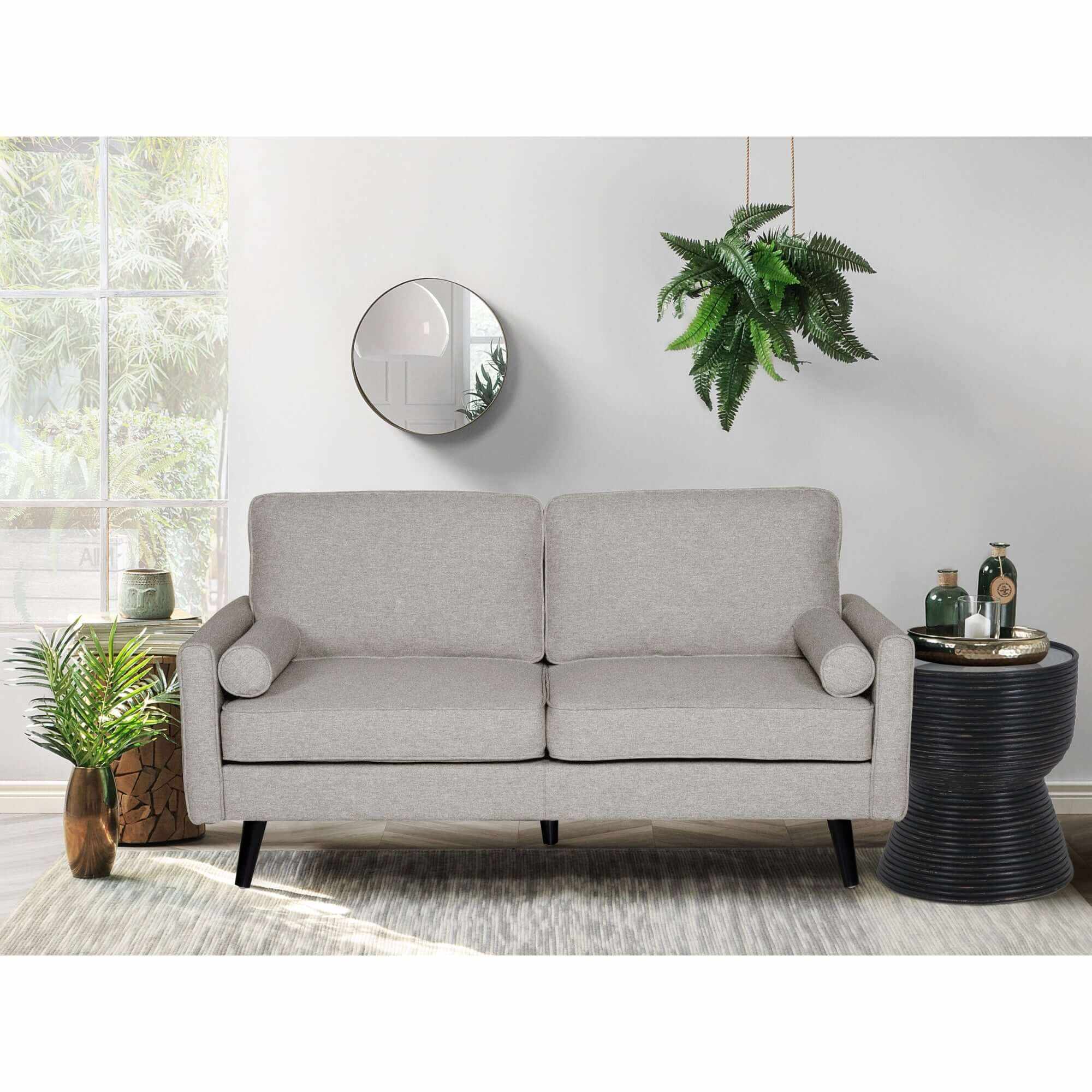 Lexi 2 + 2.5 Seater Fabric Upholstered Living Room Light Grey Couch