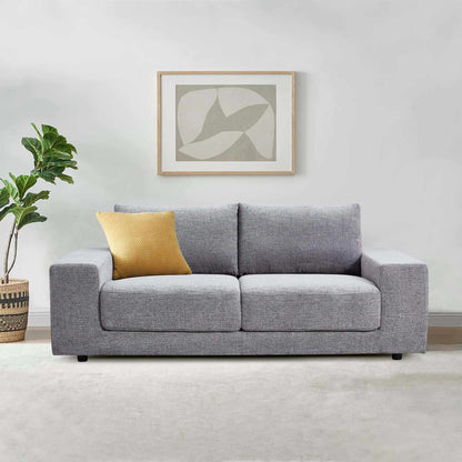 Eliana Fabric Upholstered Light Grey 3 Seater Sofa