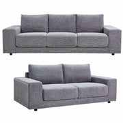 Eliana 4 + 3 Seater Fabric Sofa Set Upholstered Lounge - Fog
