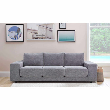 Eliana 4 + 3 Seater Sofa Fabric Upholstered Lounge Couch - Fog