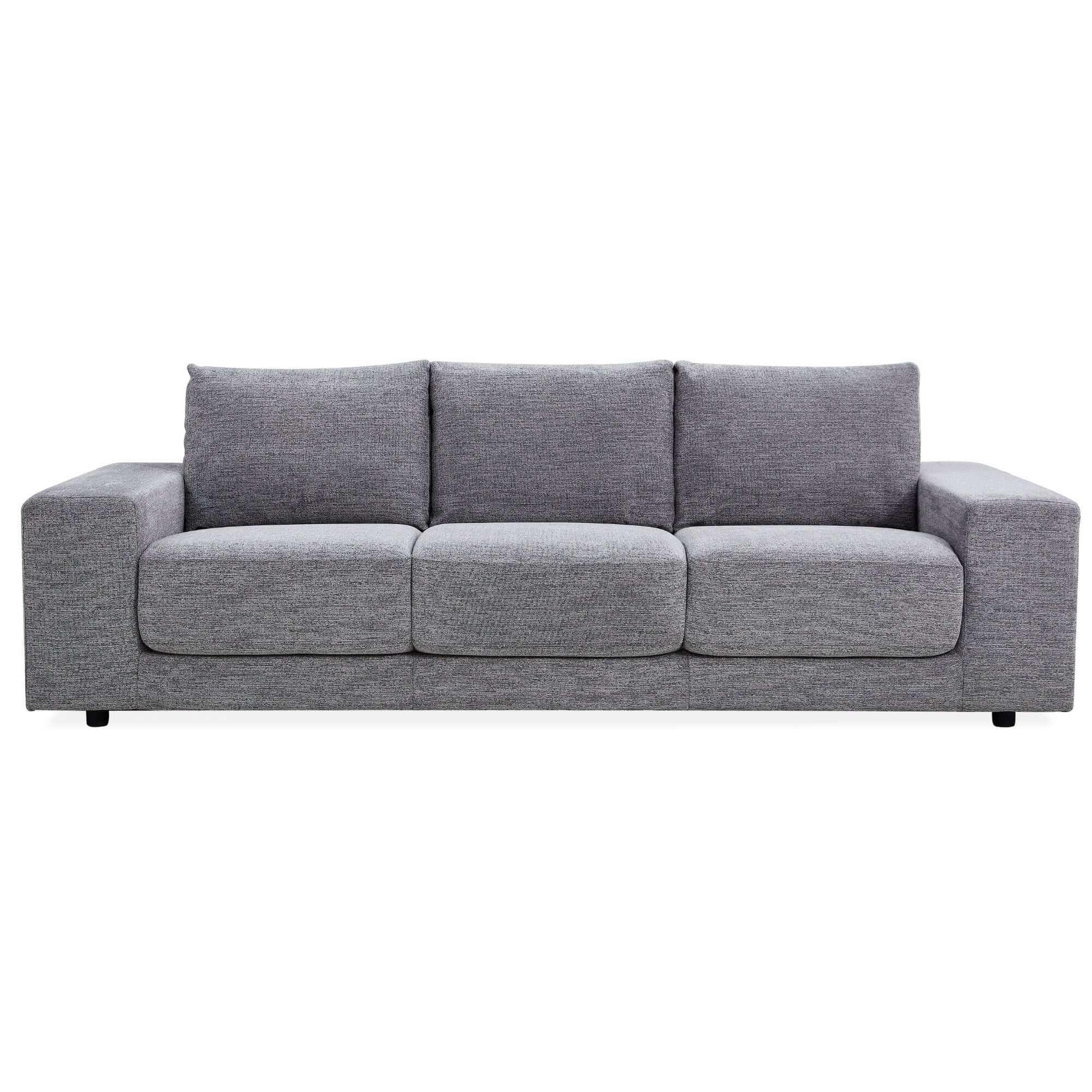 Eliana 4 + 3 Seater Fabric Sofa Set Upholstered Lounge - Fog