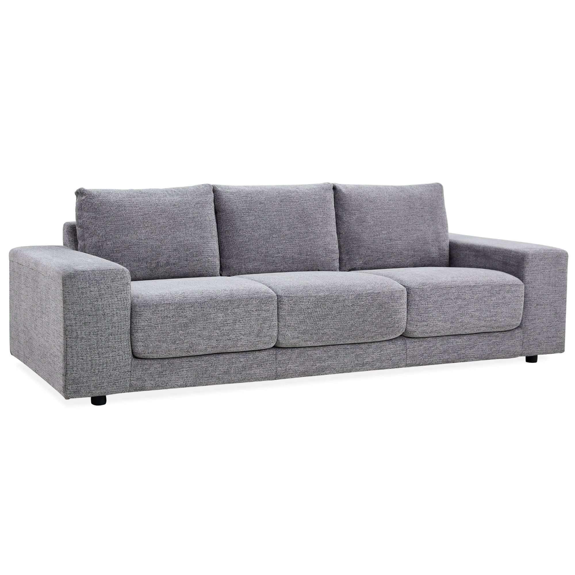 Eliana 4 + 3 Seater Sofa Fabric Upholstered Lounge Couch - Fog