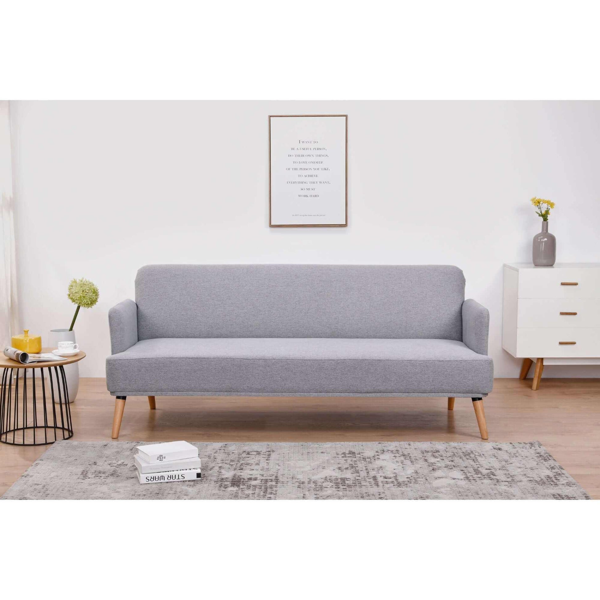 Merlin Grey Three Seater Couch