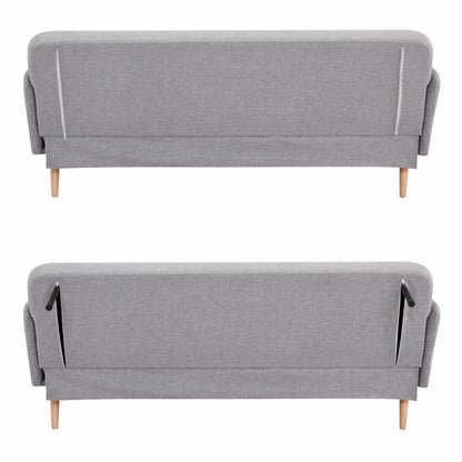 Merlin 3 Seater Sofa Futon Bed Fabric Lounge Couch - Grey