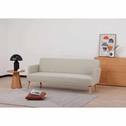 Merlin 3 Seater Futon Bed Fabric Lounge Couch Sofa - Beige
