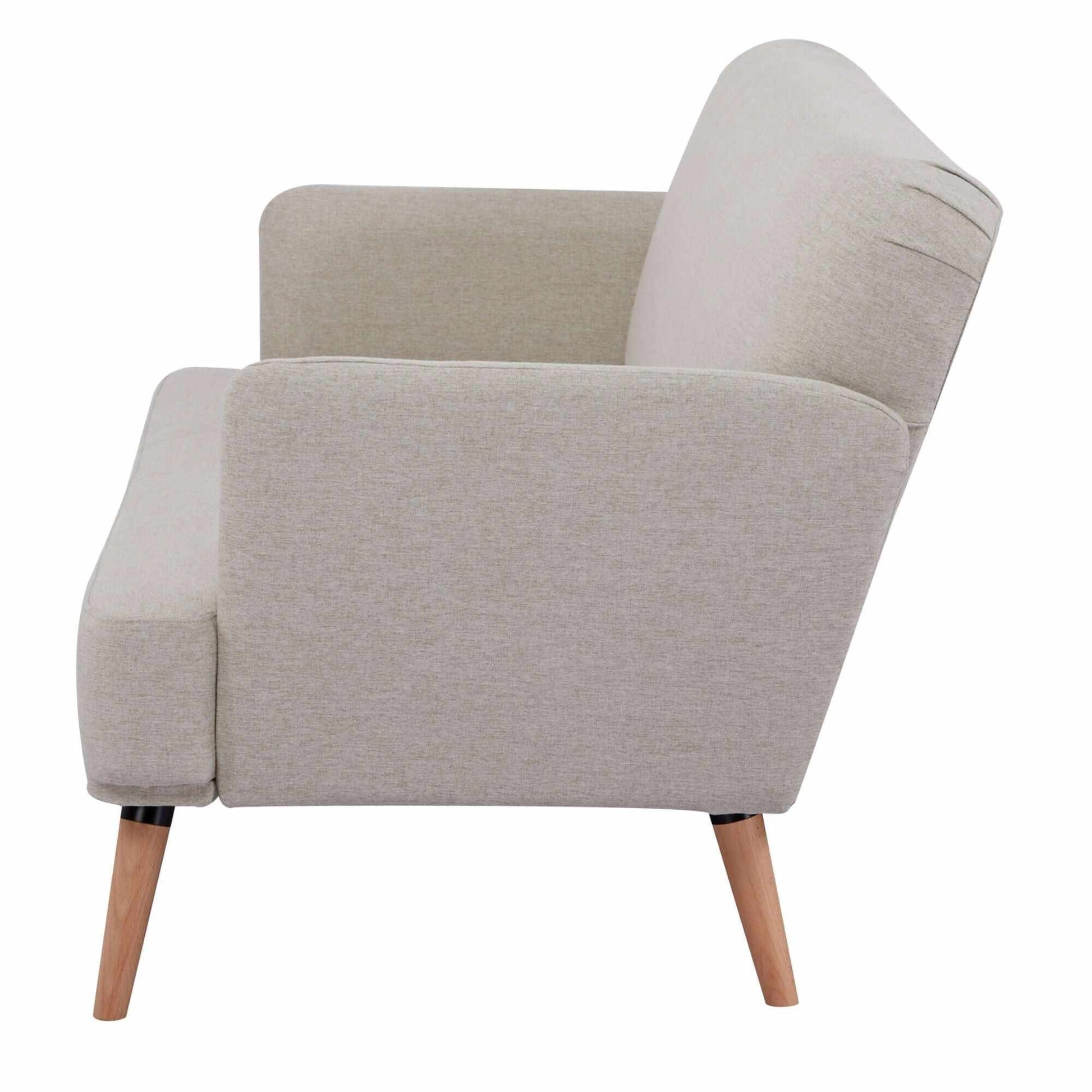 Merlin 3 Seater Futon Bed Fabric Lounge Couch Sofa - Beige