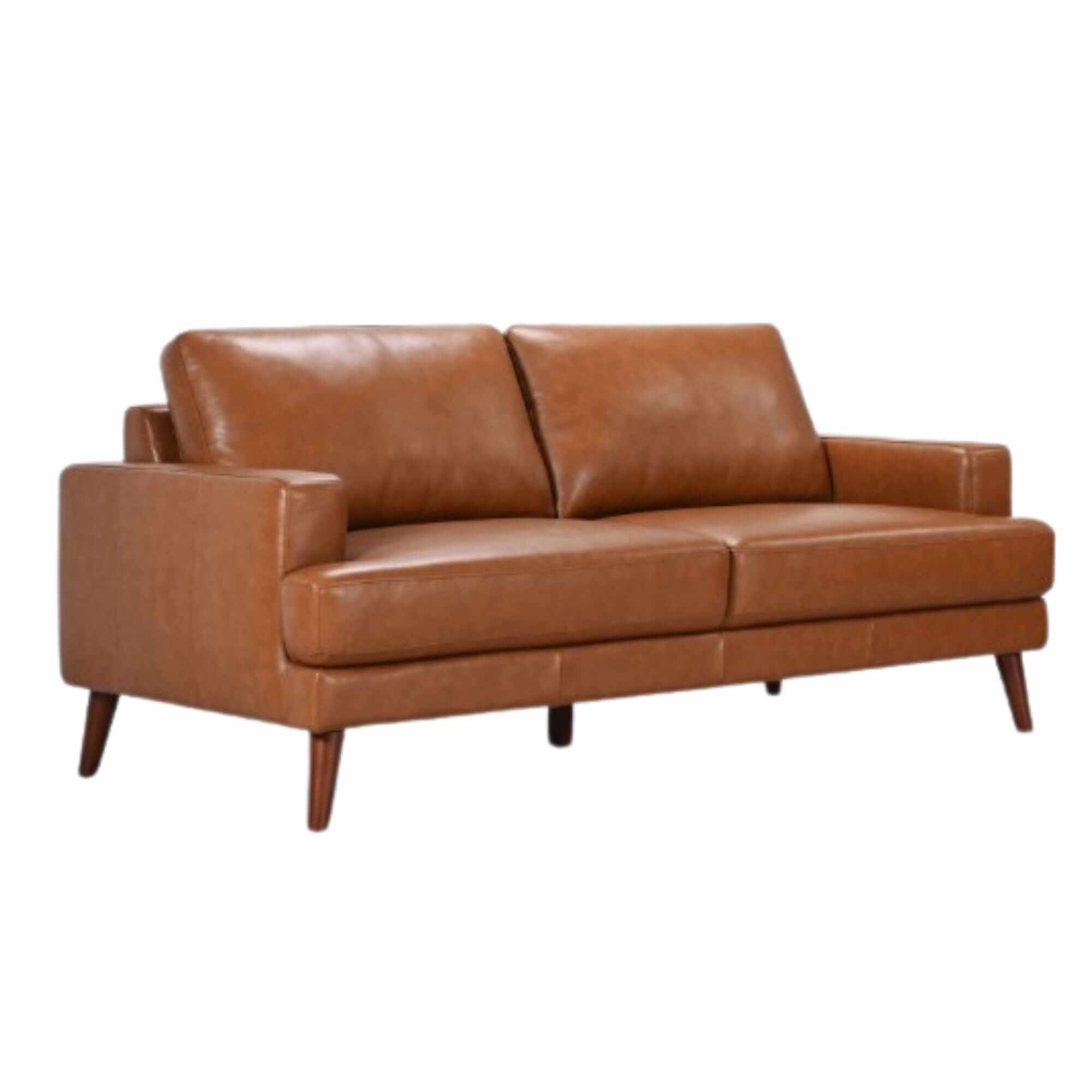 Matilda 2 and 3 Seater Sofa Set Leather Upholstered - Tan