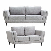 Skylar Sofa Set 3+2 Seater Upholstered Couch - Pepper