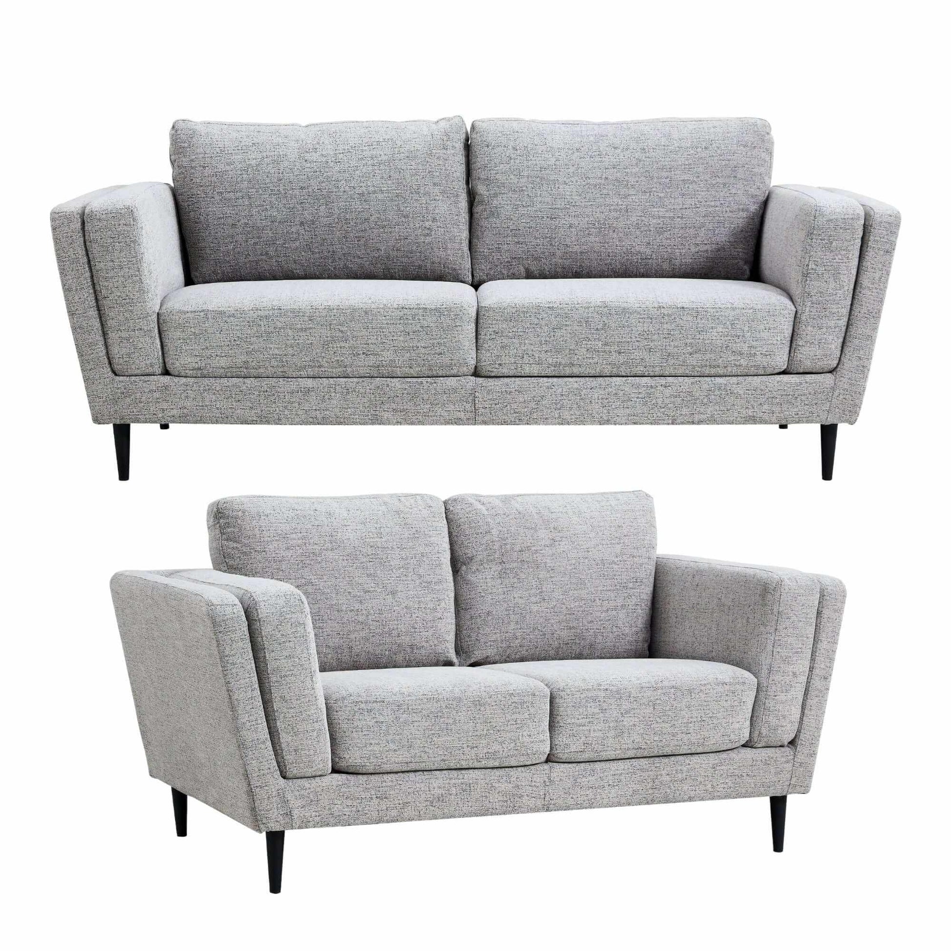 Skylar Sofa Set 3+2 Seater Upholstered Couch - Pepper