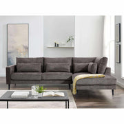 Kaylee 2 Seater Upholstered Right Arm Chaise Lounge - Mink