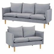 Sinatra 2 + 3 Seater Fabric Sofa Lounge Couch Set - Grey