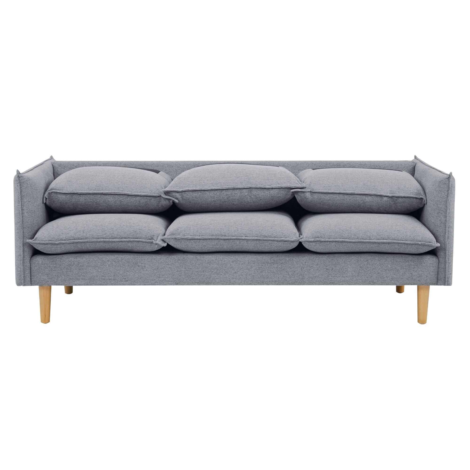 Sinatra 2 + 3 Seater Fabric Sofa Lounge Couch Set - Grey