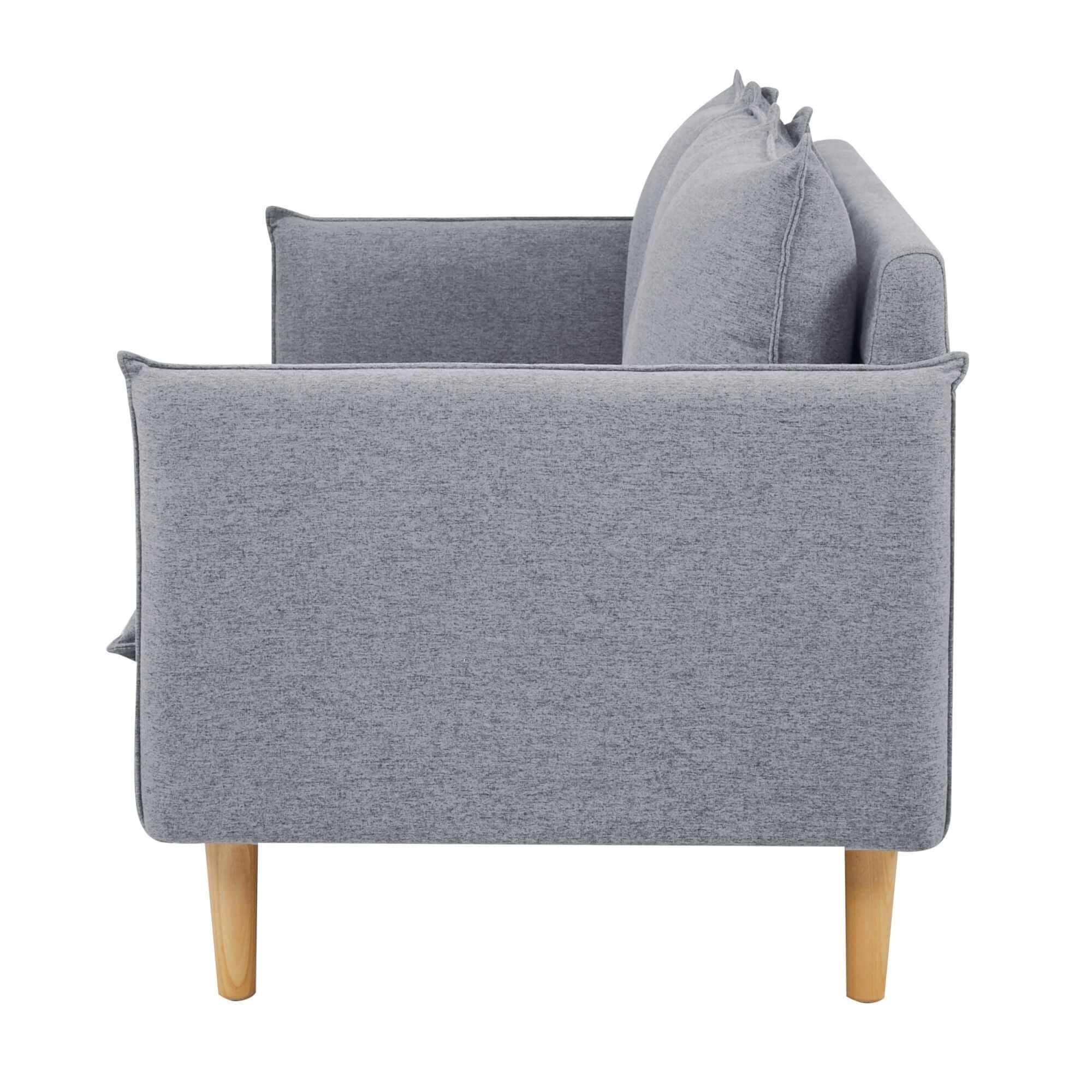 Sinatra 2 + 3 Seater Fabric Sofa Lounge Couch Set - Grey