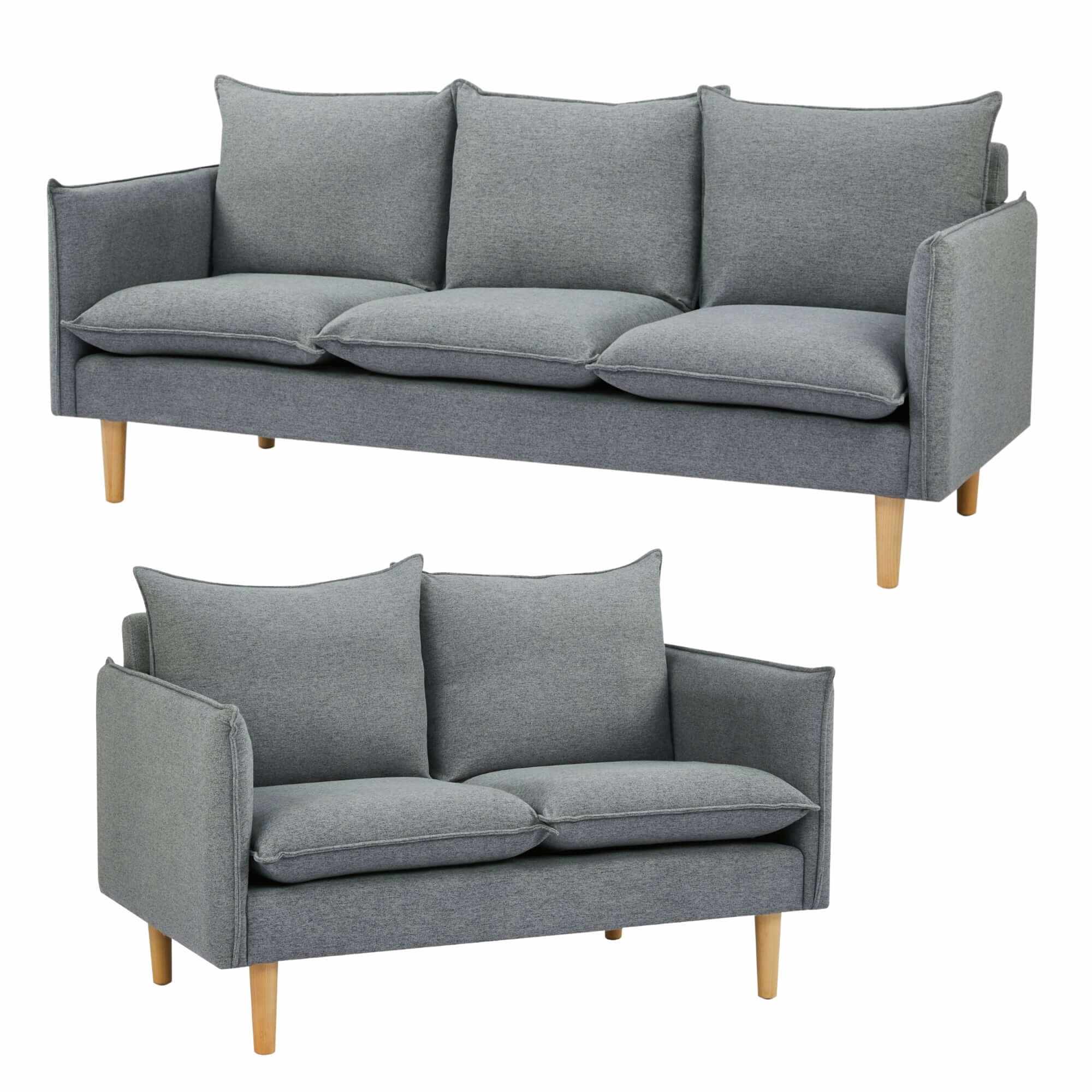 grey 3 and 2 seater sofa-Upinteriors