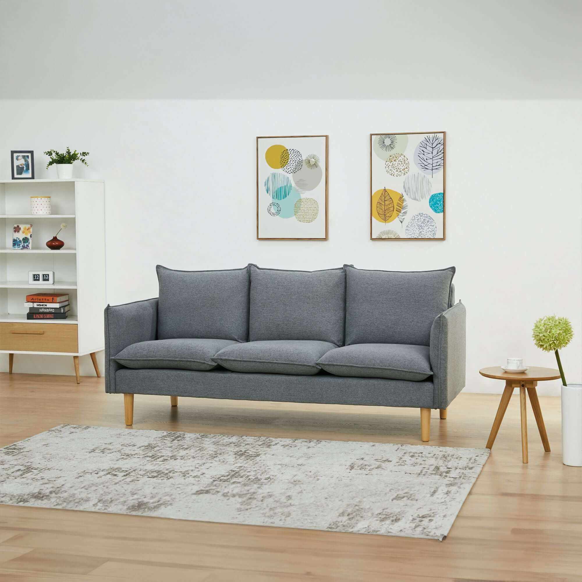 grey 3 and 2 seater sofa-Upinteriors