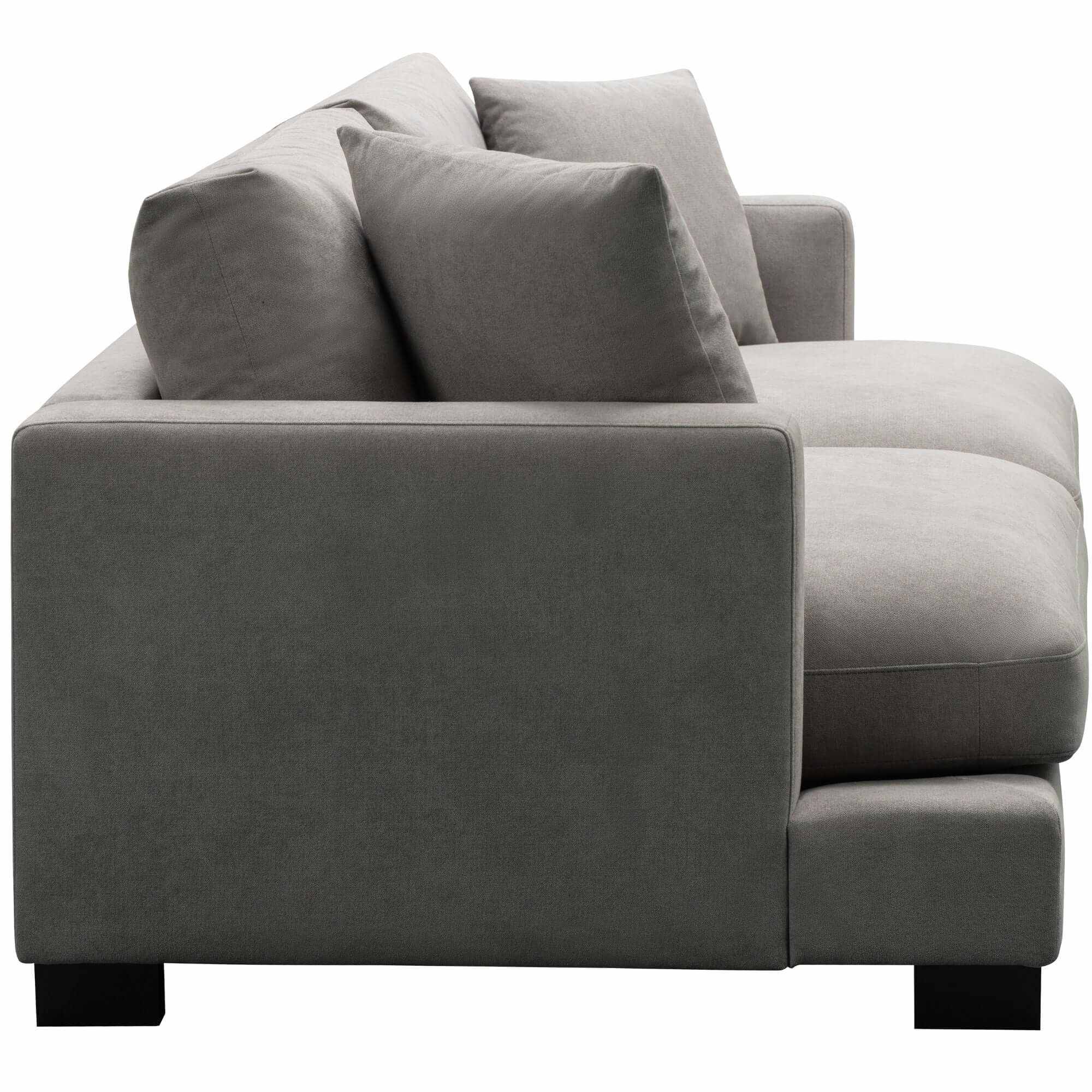 Royalty Fabric Upholstered 3 3 2 Sofa Set Left Chaise Couch - Grey