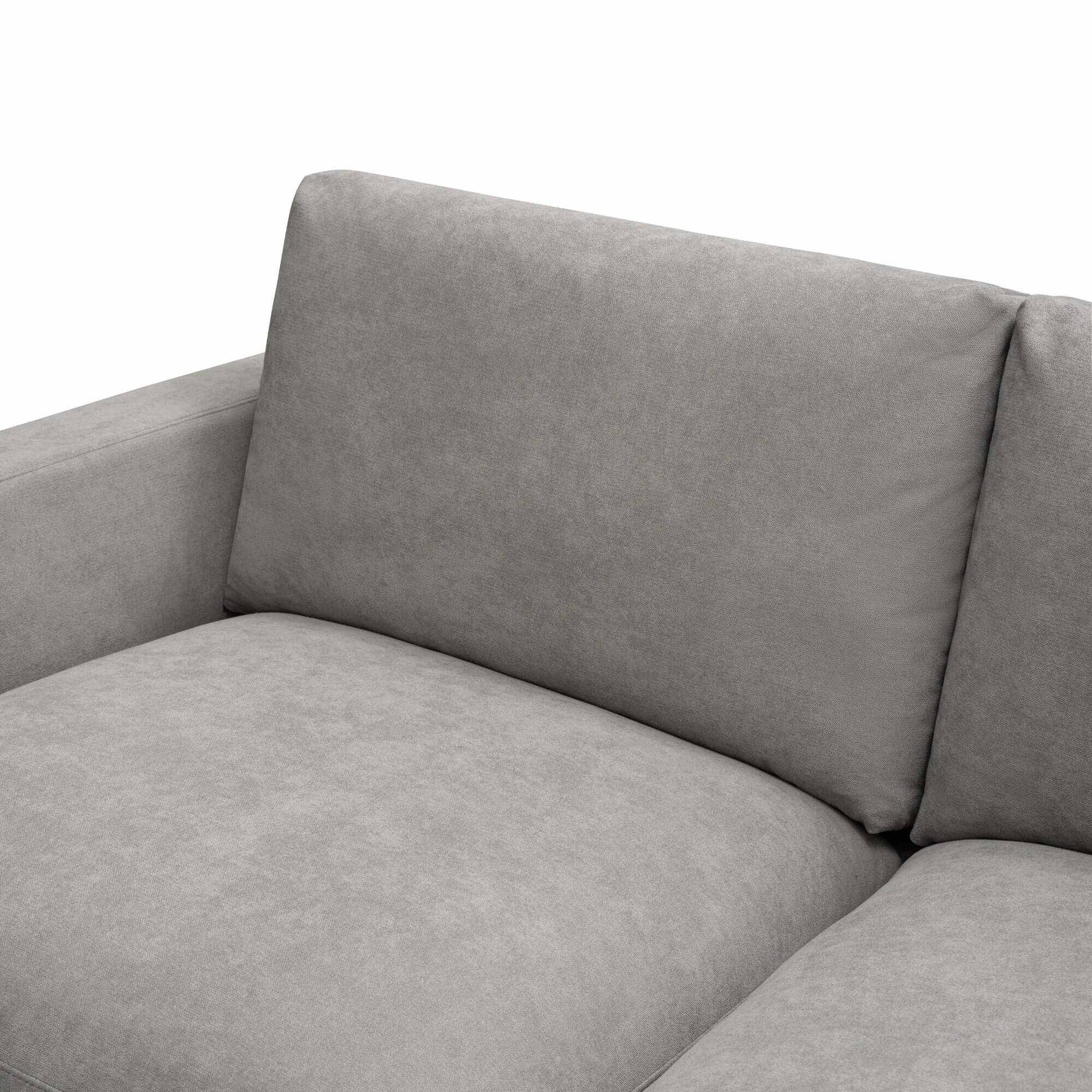 Royalty Fabric Upholstered 3 3 2 Sofa Set Left Chaise Couch - Grey