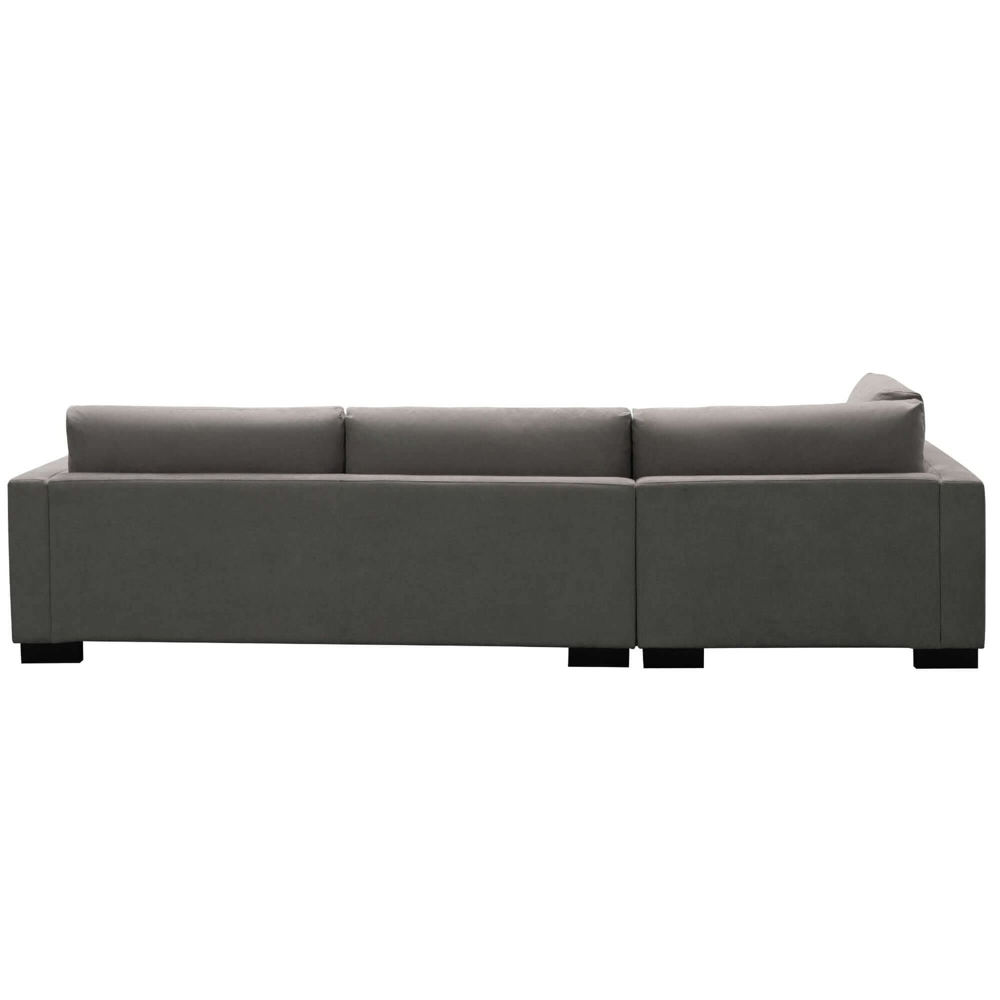Royalty Fabric Upholstered Left Hand 3 Seater Chaise Lounge - Grey