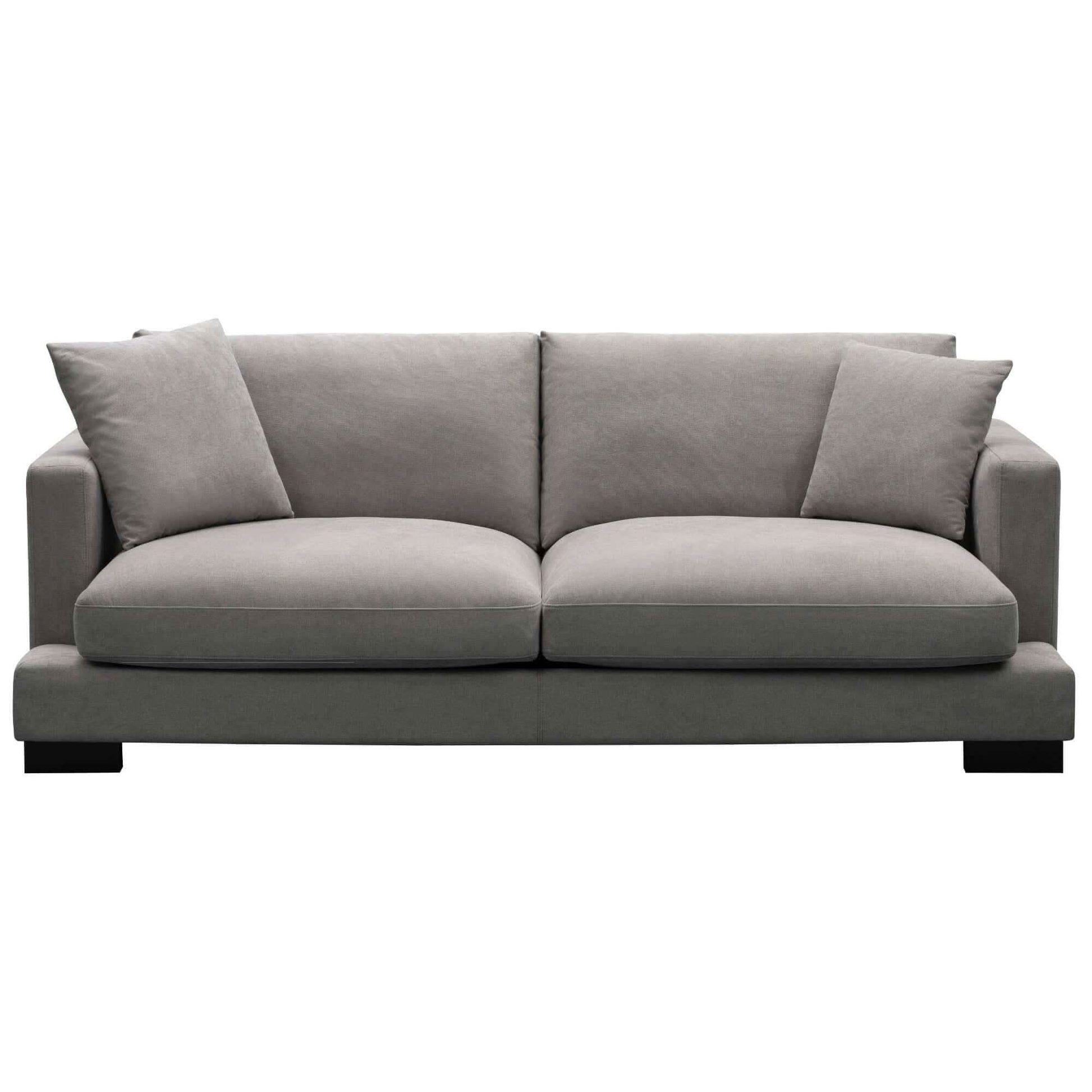 Royalty Fabric Upholstered 3 Seater Grey Sofa Couch