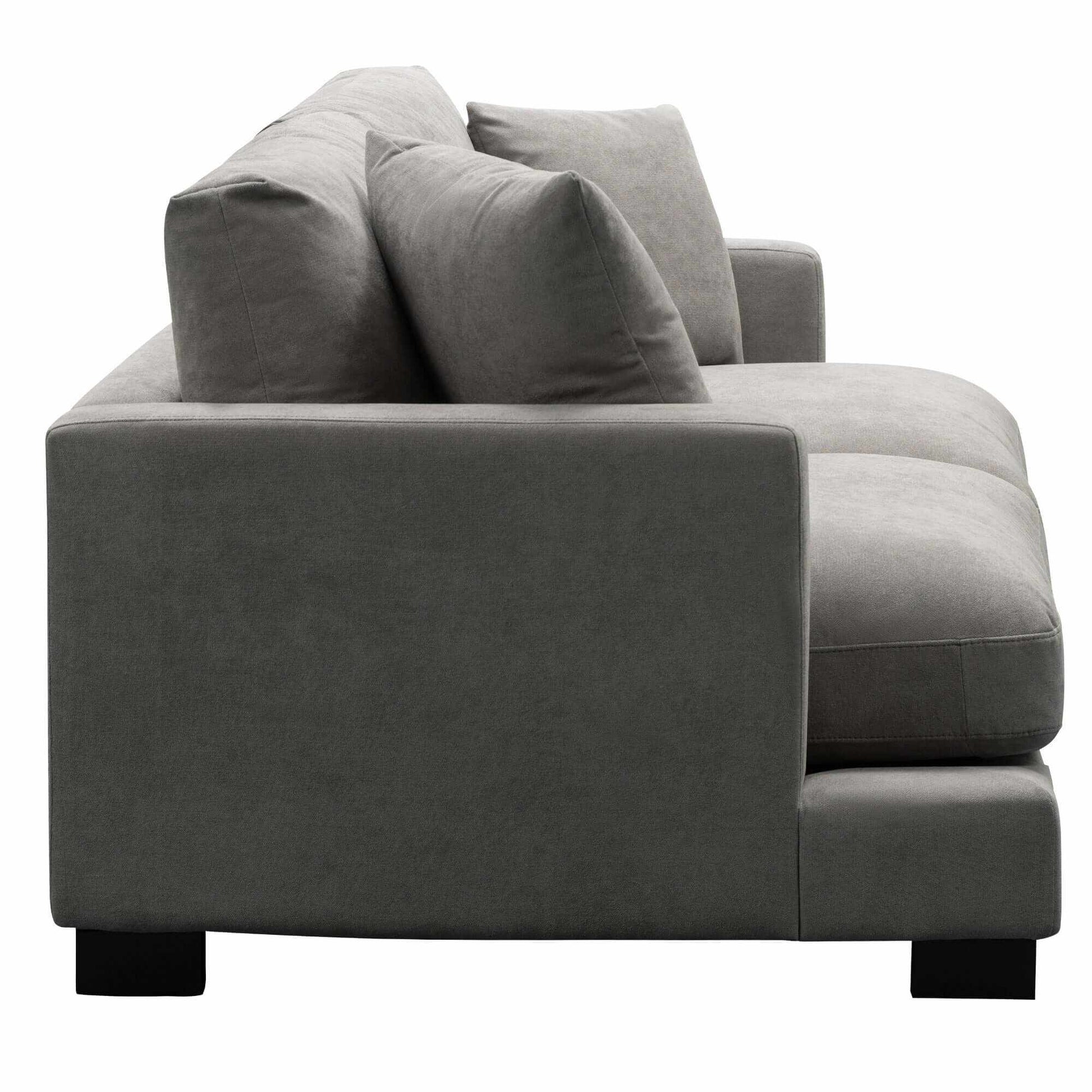 Royalty Fabric Upholstered 3 Seater Grey Sofa Couch