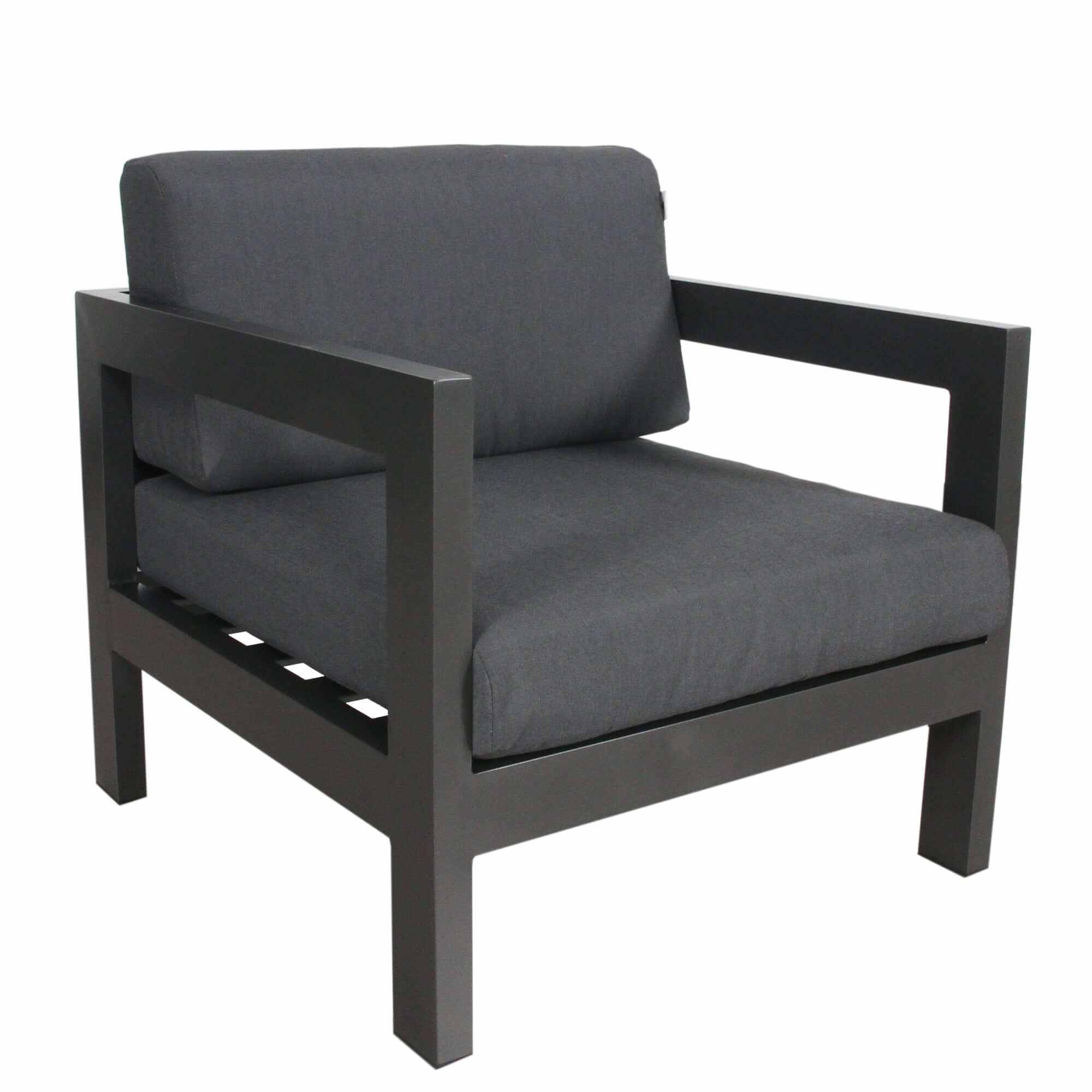 Outie 3pc 1+2+3 Seater Outdoor Lounge Set Aluminium - Charcoal