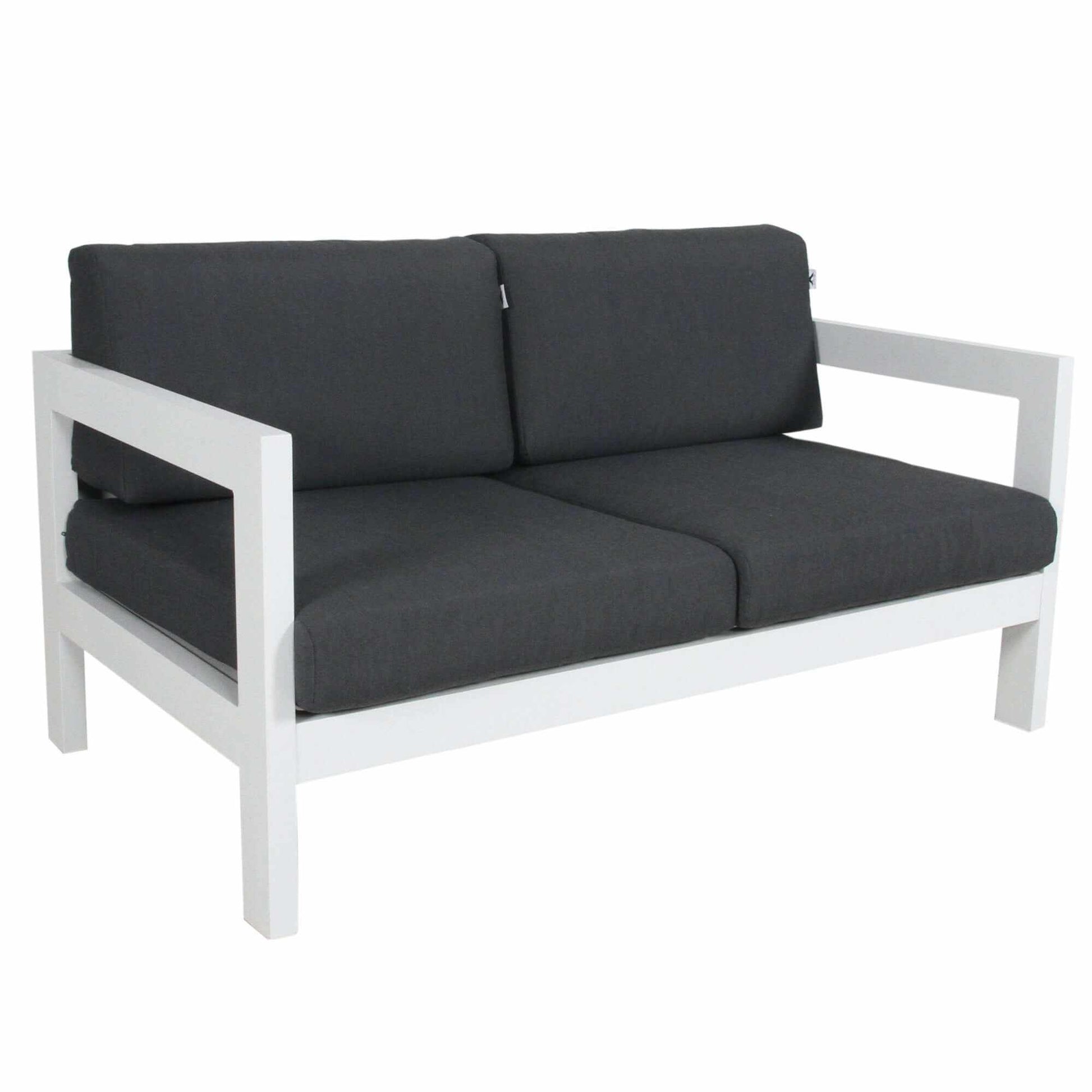 Outie 4pc 1+1+2 Seater Modern Outdoor Sofa Set And Coffee Table - Whit
