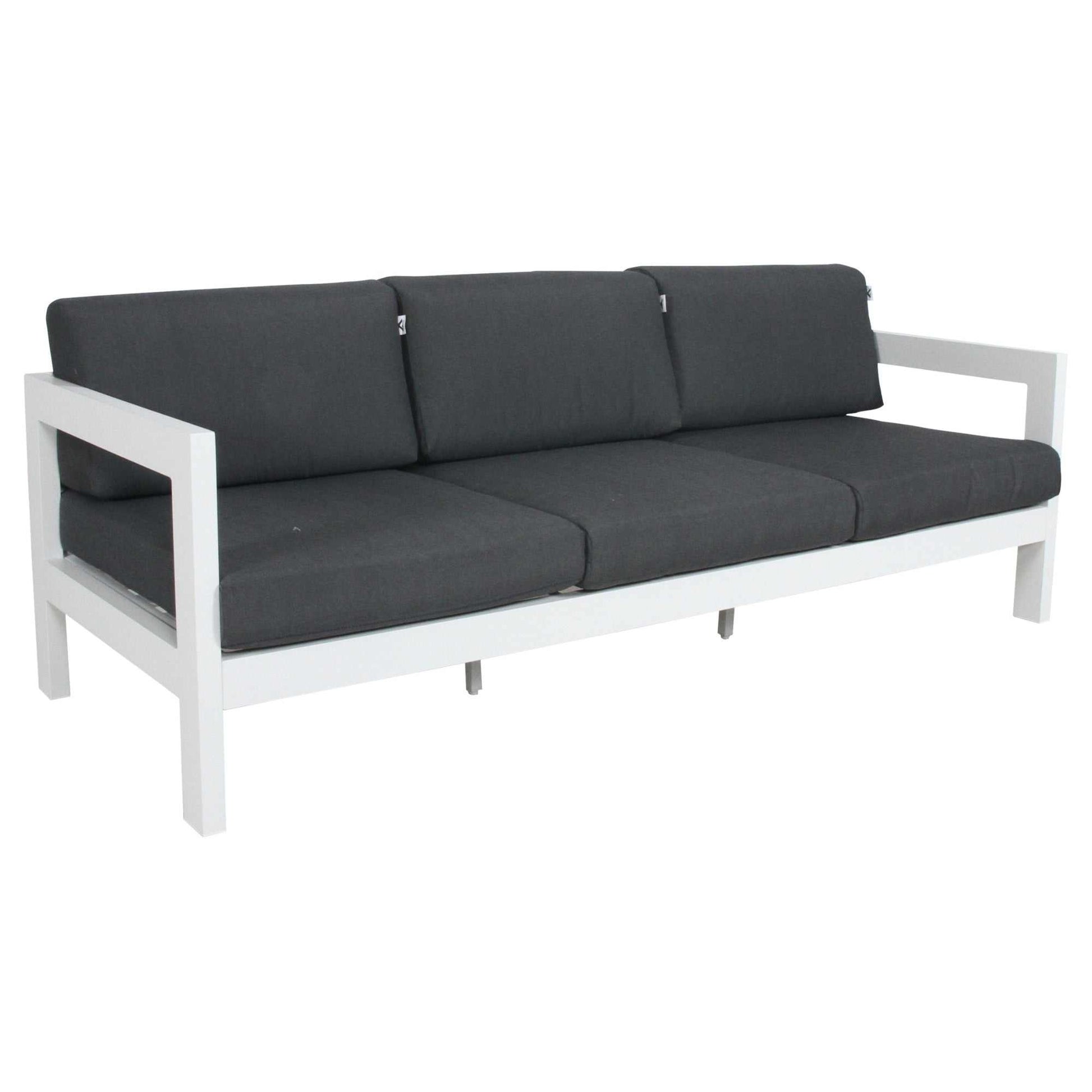 Outie Aluminium Frame 3pc Set 1+1+3 Seater Outdoor Sofa Lounge Set Whi