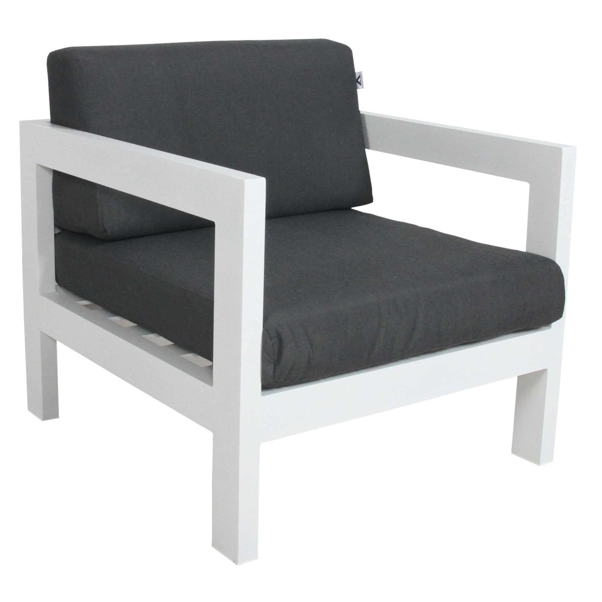 Outie Aluminium Frame 3pc Set 1+1+3 Seater Outdoor Sofa Lounge Set Whi