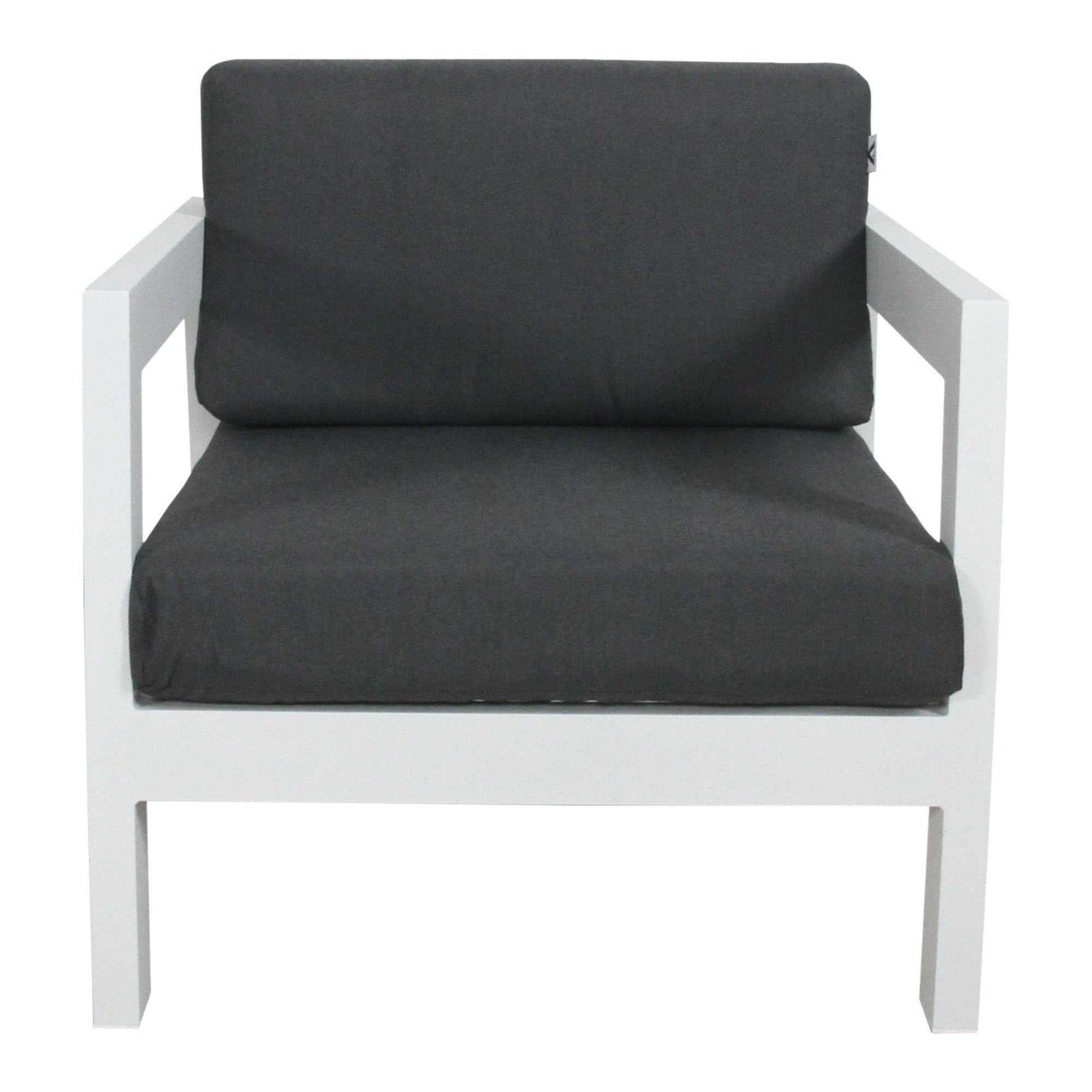 Outie Aluminium Frame 3pc Set 1+1+3 Seater Outdoor Sofa Lounge Set Whi