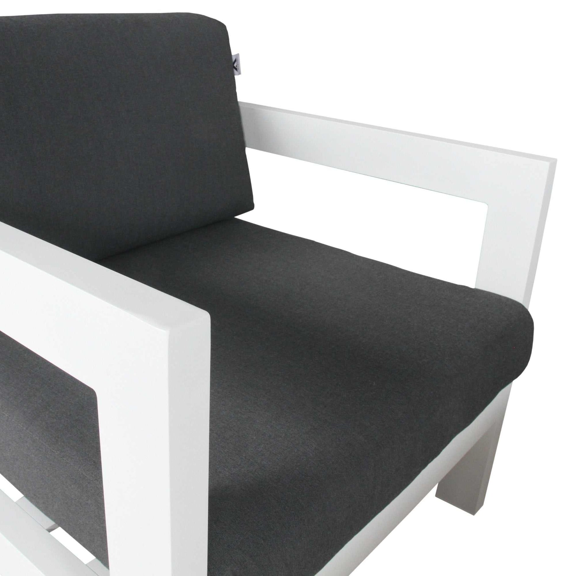 Outie Aluminium Frame 3pc Set 1+1+3 Seater Outdoor Sofa Lounge Set Whi