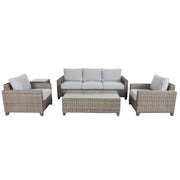 Sophy 3+1+1 Seater Wicker Outdoor Couch Set Coffee Side Table Chair