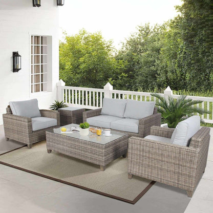 Sophy 3+1+1 Seater Wicker Rattan Outdoor Sofa Set Coffee Side Table Ch