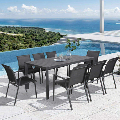 Iberia Aluminium Outdoor Dining Chair Set of 6 - Charcoal