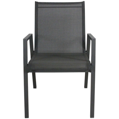 Iberia Aluminium Outdoor Dining Chair Set of 6 - Charcoal