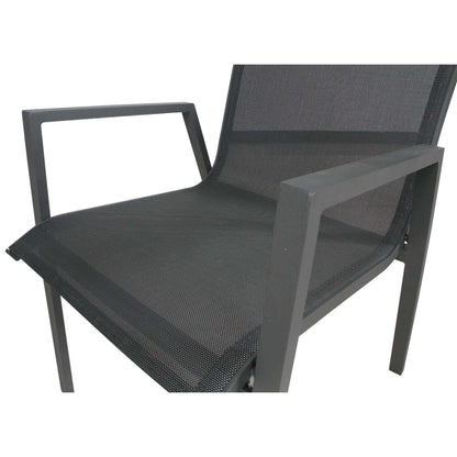 Iberia Aluminium Outdoor Dining Chair Set of 6 - Charcoal