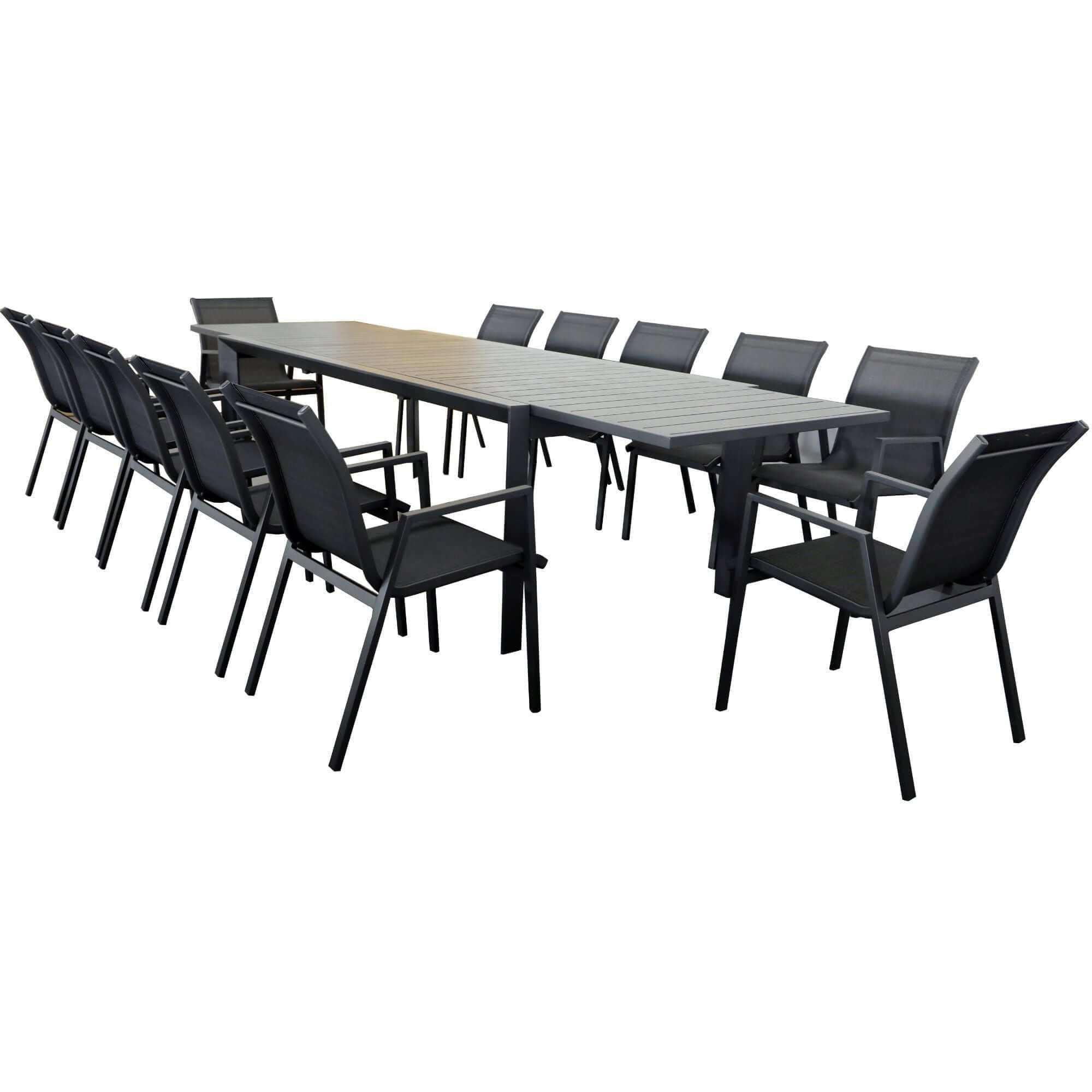 Iberia 13pc 230-345cm Aluminium Outdoor Extensible Dining Set - Charco