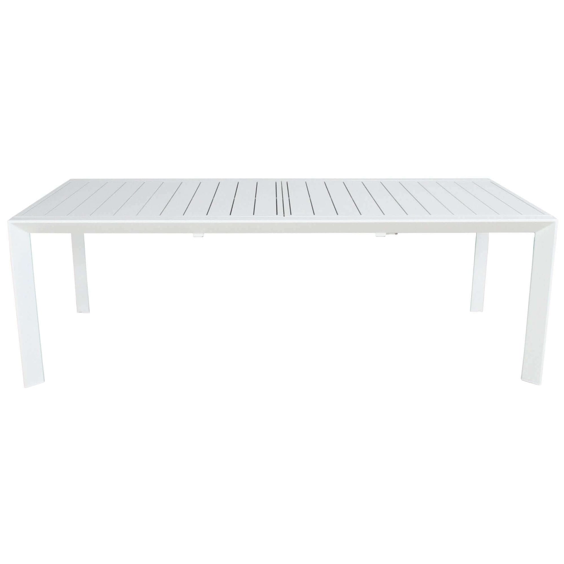 Iberia 13pc 230-345cm Aluminium White Outdoor Dining Set Table and Cha