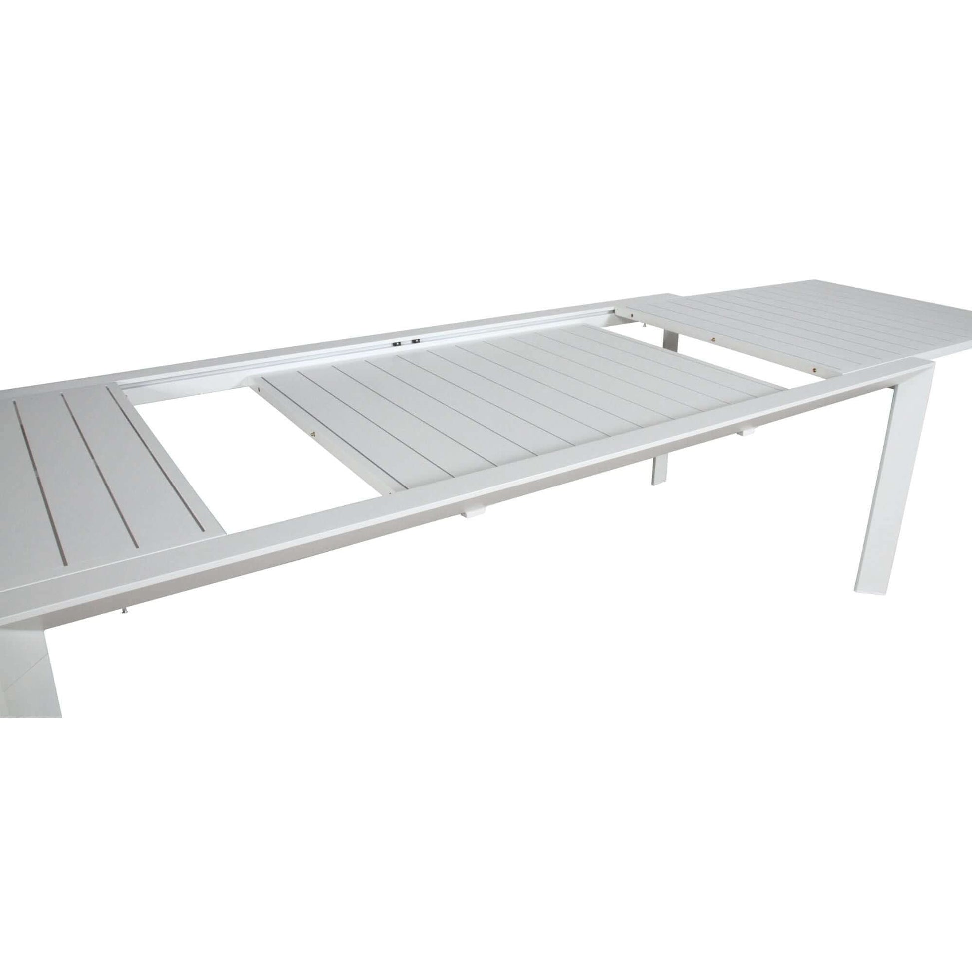 Iberia 13pc 230-345cm Aluminium White Outdoor Dining Set Table and Cha