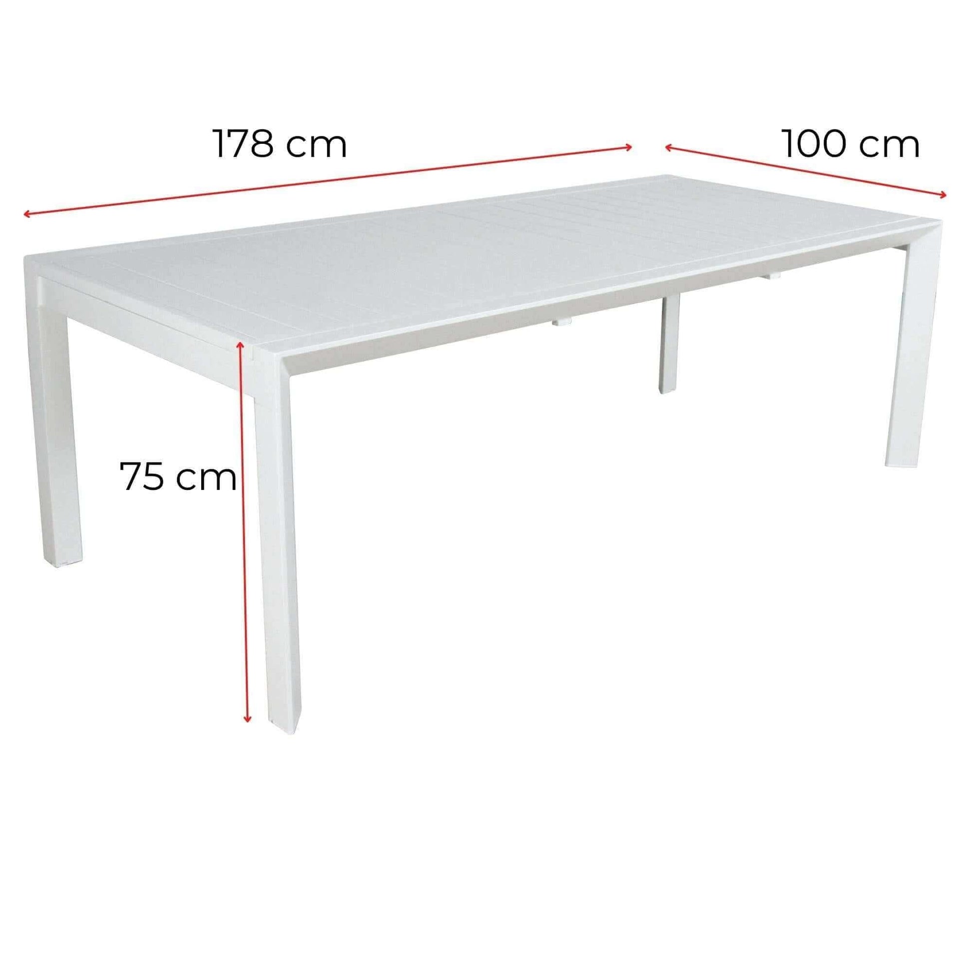 Iberia 7 Pc Outdoor Dining Set 178cm Table and Chairs - White