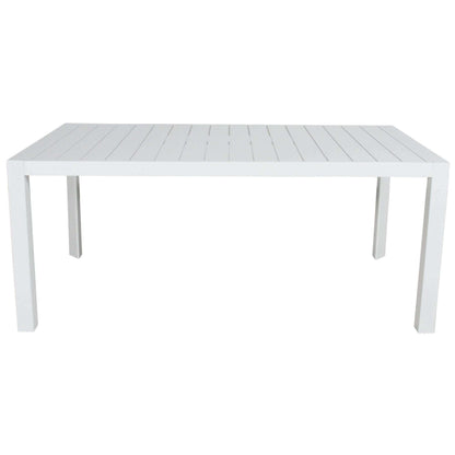 Iberia 7 Pc 178cm Aluminium Outdoor Dining Table Chair Set - White