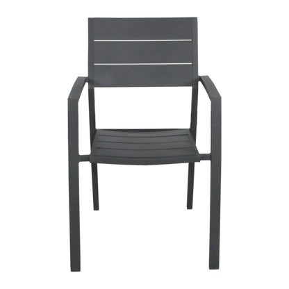 Percy 4pc Set Aluminium Frame Outdoor Dining Chairs - Grey