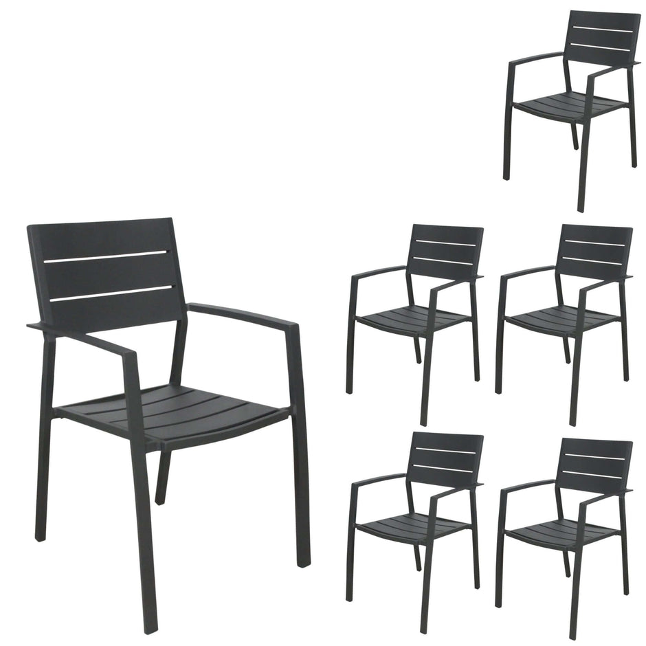 outdoor dining chairs set of 6 grey