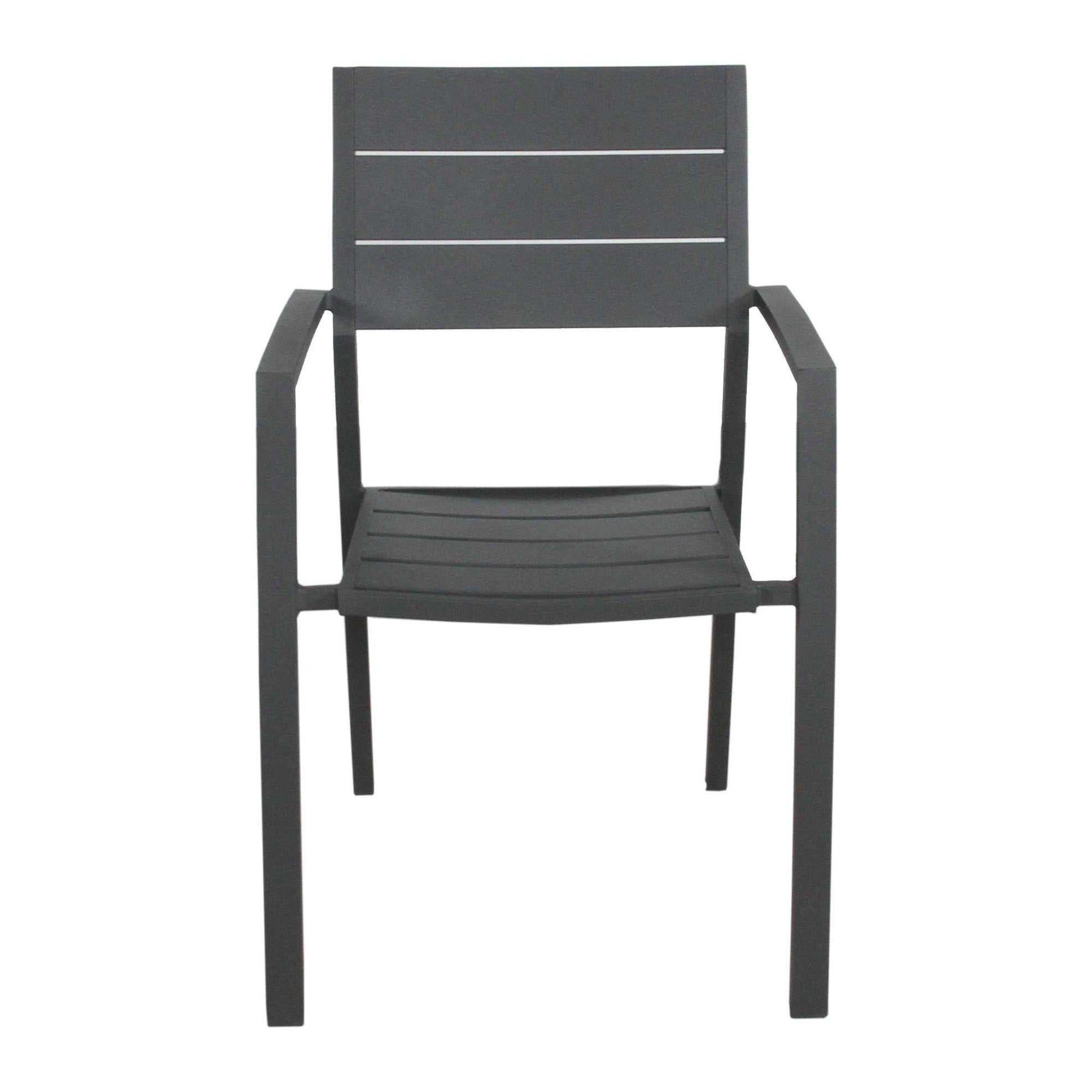 Percy 8pc Set Outdoor Dining Table Chair Aluminium Frame - Grey
