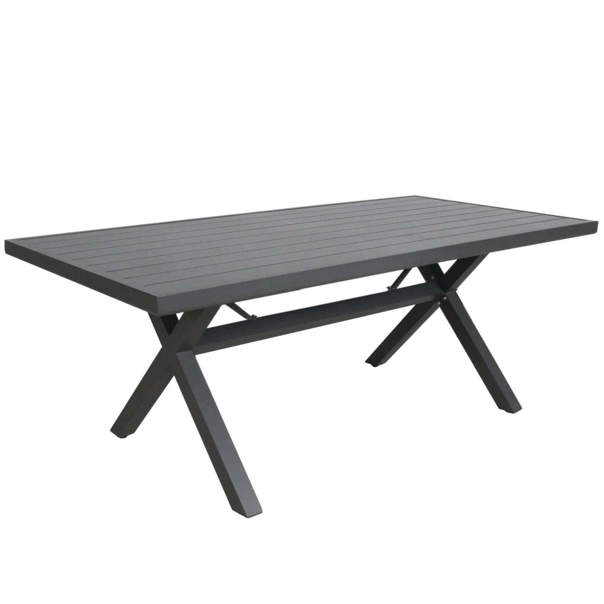 Percy 9pc 200cm Outdoor Dining Table Chair Set Aluminium Frame - Grey