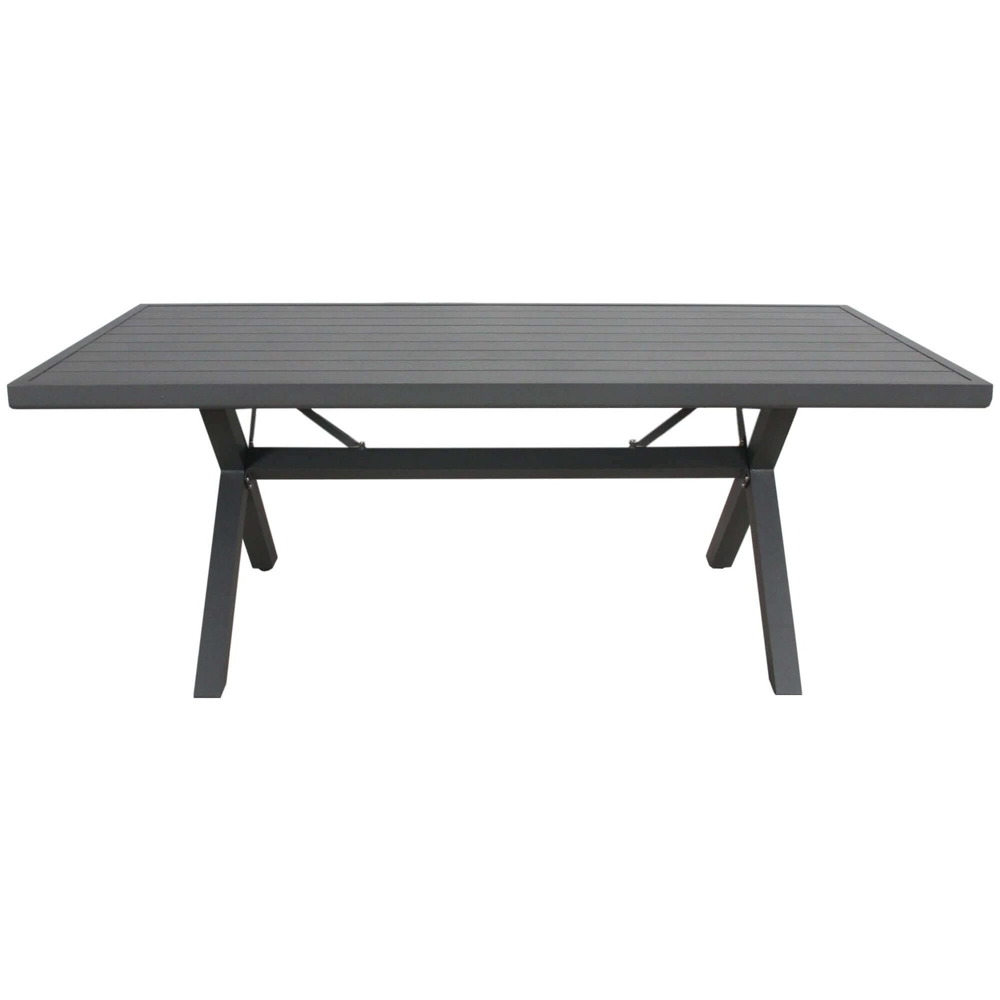 Percy 9pc 200cm Outdoor Dining Table Chair Set Aluminium Frame - Grey