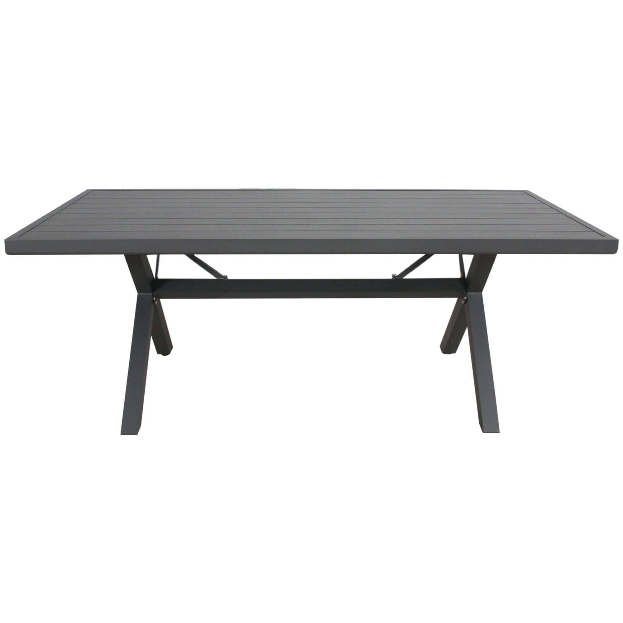 Percy 9pc 200cm Outdoor Dining Table Chair Set Aluminium Frame - Grey